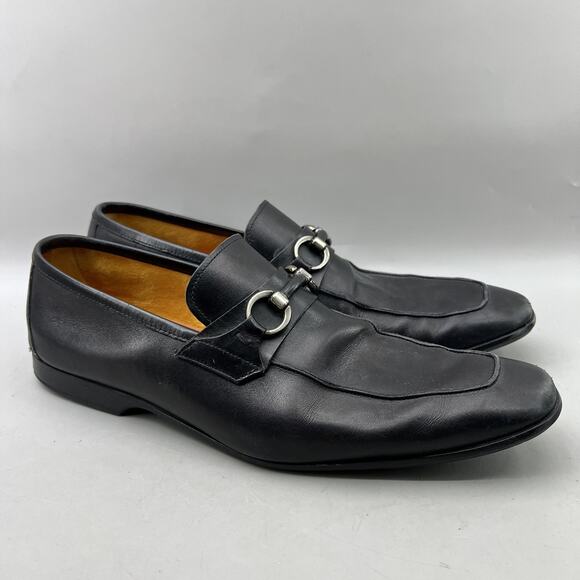 Magnanni Neiman Marcus Bit Loafers Men Size 11 Black Leather Dress Slip On Shoes